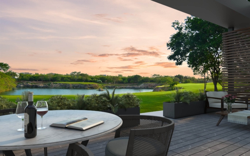 Casa con alberca privada en campo de golf, en residencial de lujo con amenidades exclusivas, Yucatan Country Club, en venta en Mérida.
