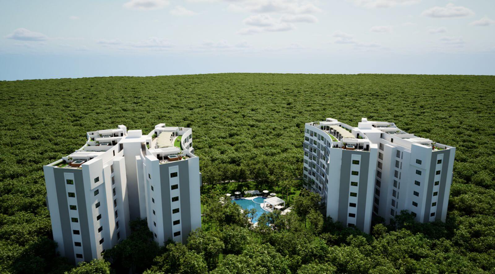 Apartment with private garden lock off system, ocean view from rooftop, 190 meters from the beach, pool view.