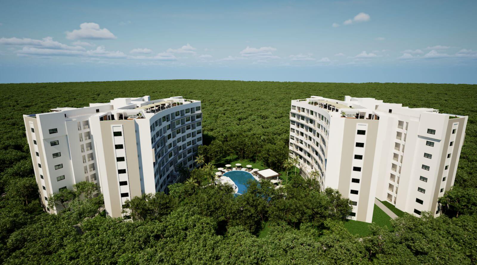 Apartment with private garden lock off system, ocean view from rooftop, 190 meters from the beach, pool view.