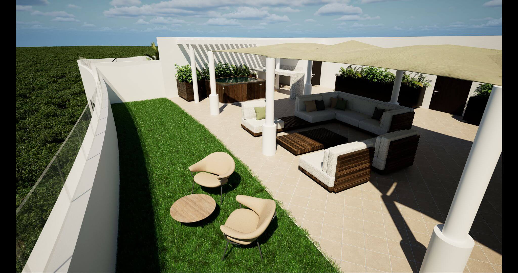 Departamento con alberca vista al mar, 350 metros de la playa, galería de arte, diseño único, roof garden con jacuzzi, venta Playa del Carme