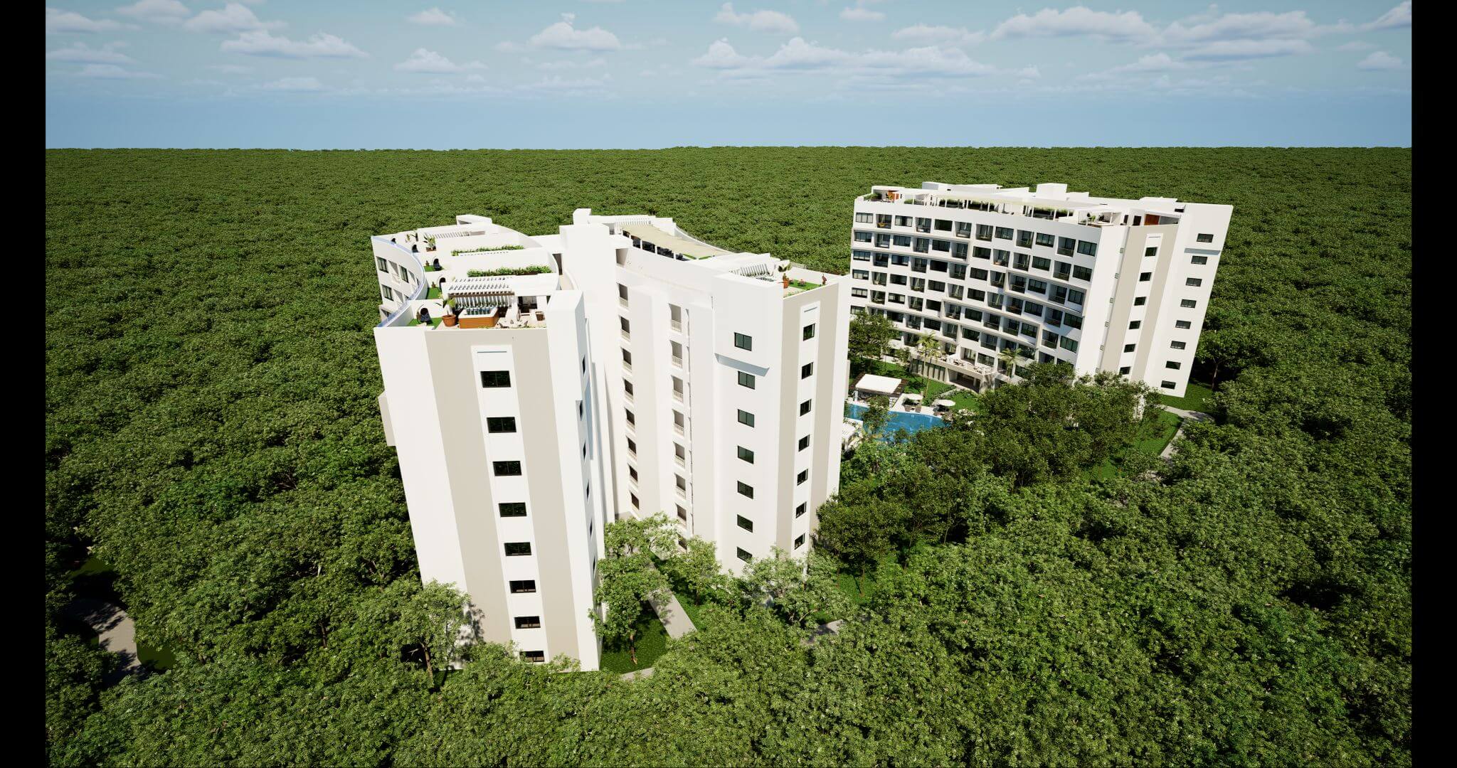 Condo 200 meters from the beach, ocean-view pool, for sale in Cocobeach.