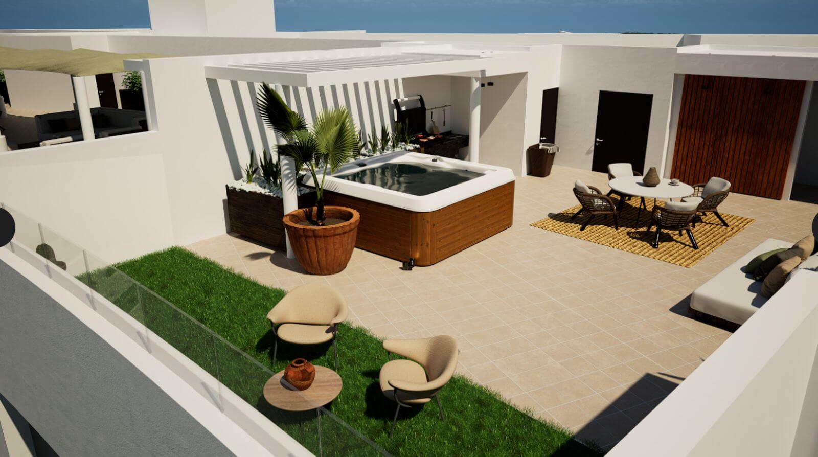 Apartment with pool, hammocks, outdoor cinema for sale Playa del Carmen
