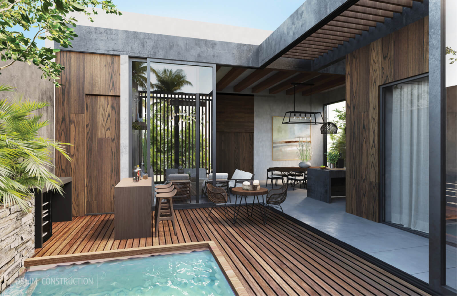 Outdoor lifestyle, 2 terraces, private pool, luxury finishes, private bedroom, pre-construction for sale Aldea Zama, Tulum.
