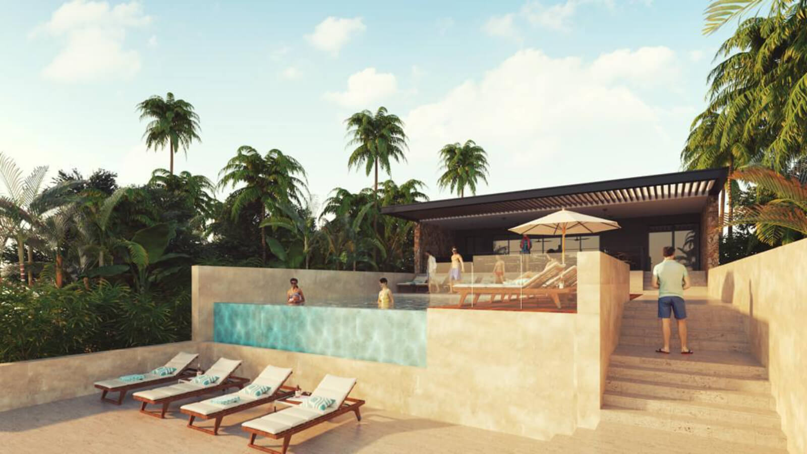 Apartamento con alberca frente al mar, gimnasio, Bar y terraza, venta Yucatan.