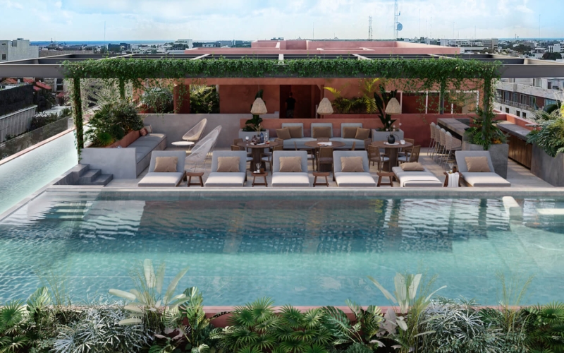 Condo with infinity pool, jacuzzi, gym, co-working, hammock area, concierge, pre-construction Playa del Carmen