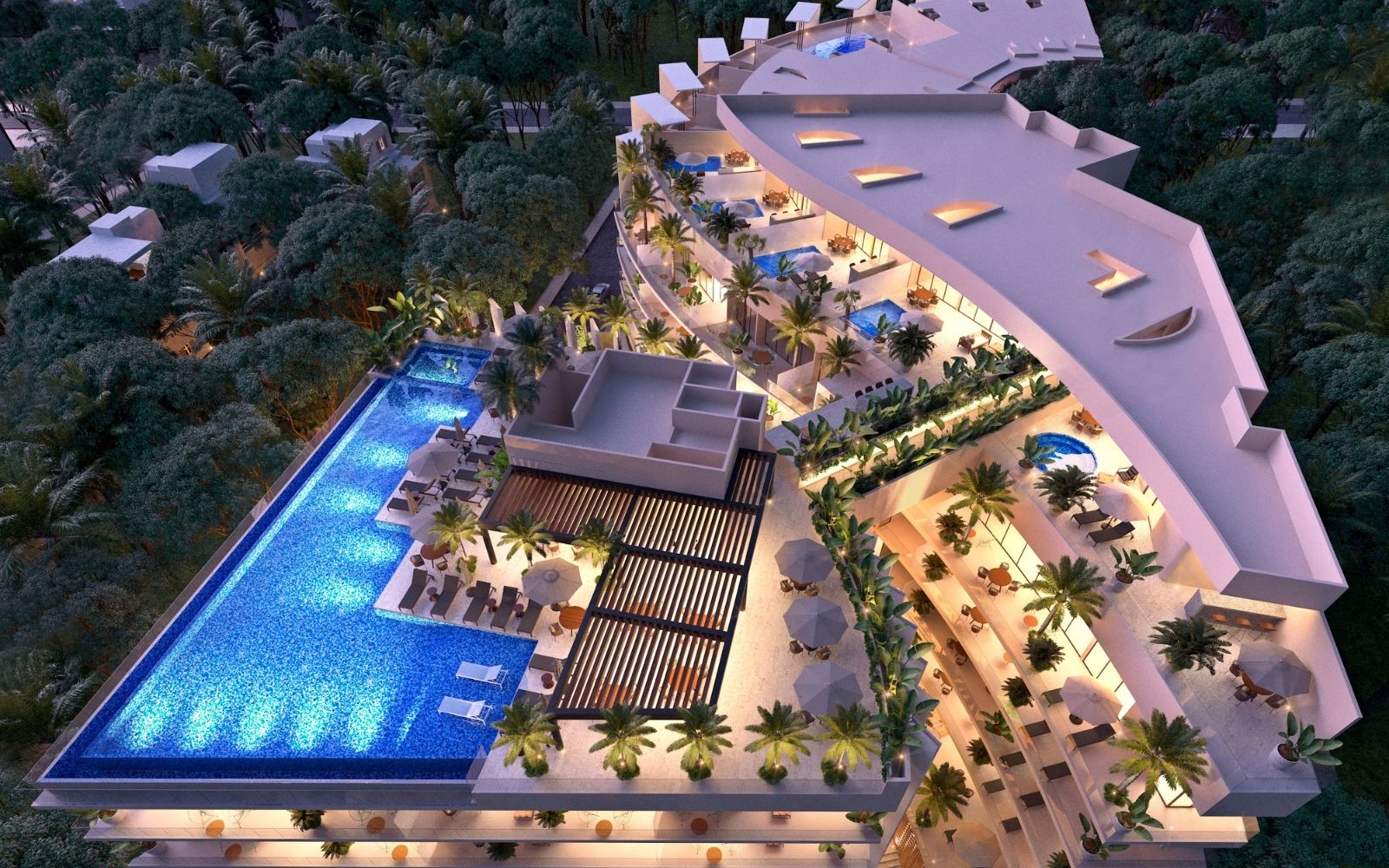 Condominium 4 pools, playground for children, Pet zone, gym, clubhouse, restaurant, terrace bar, concierge and more, for sale Playacar, Play