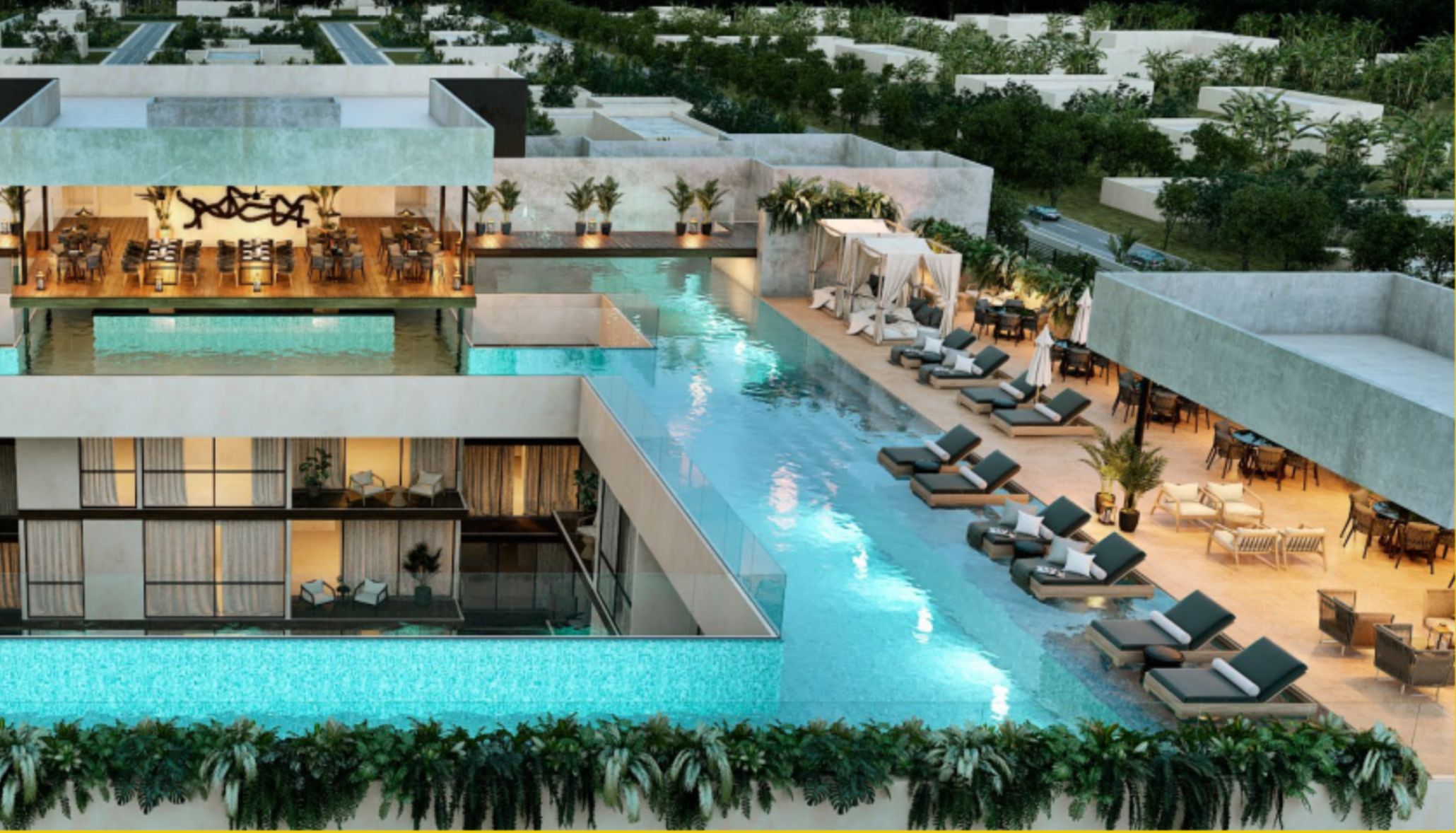 Condominio con club de playa, acceso al mar, en planta baja, gimnasio, business center, concierge  y más en venta Playa del Carmen.