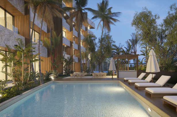 Condo with ocean view rooftop and pool, pre-construction for sale Cozumel