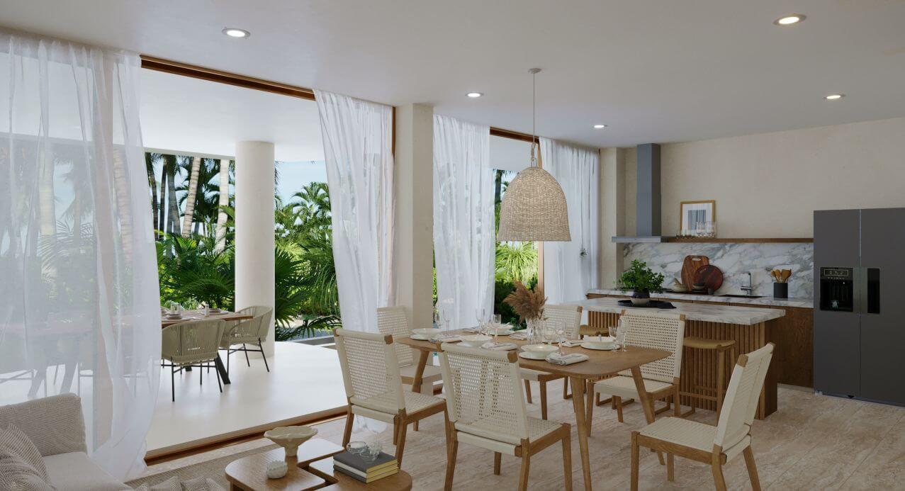 Two-level condo with garden, terrace, and private pool for sale in Merida Centro.