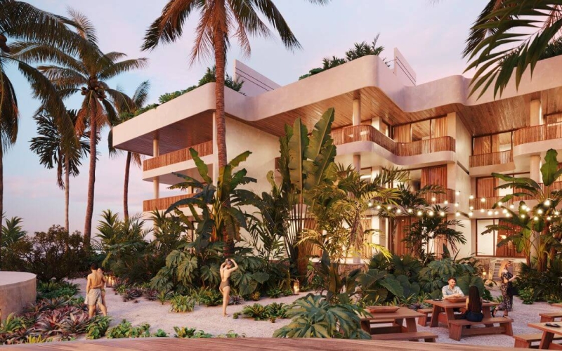 Apartamento frente al mar, con alberca y amedidades, venta San Crisanto Yucatan