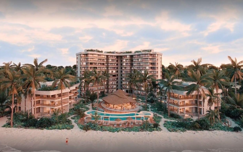 Condo con alberca frente al mar con terraza, en venta San crisanto Yucatan