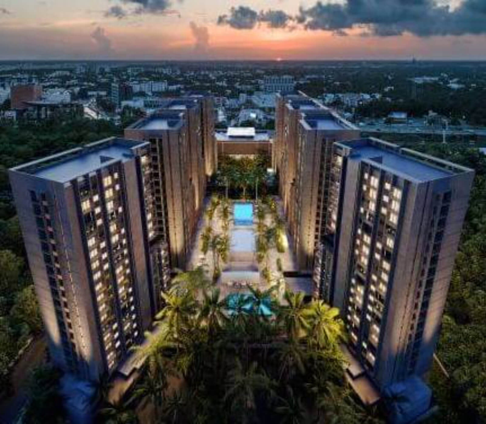 Condominium with panoramic decks, spinning and pool, pre-construction, for sale, Cancún.
