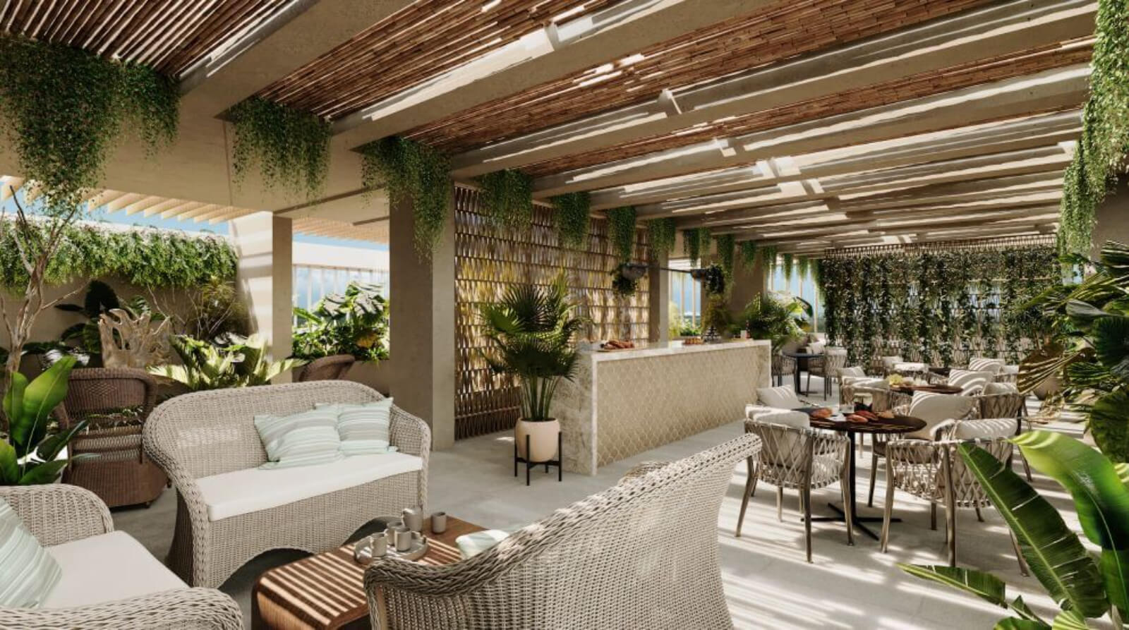 Departamento con terraza, jacuzzi, alberca con vista a la laguna, venta Cancun.