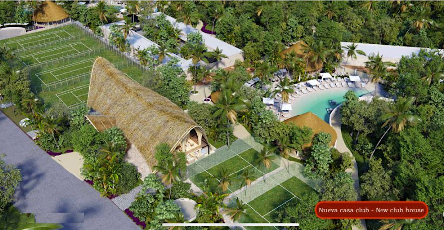 Beachfront house for sale Tulum, in Tankah Bay, pool and 25 meter beach.