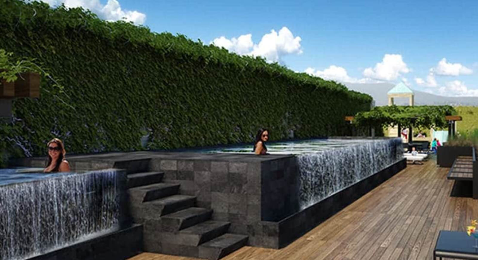 Condo with double height, garden and pool, Roma Norte, Mexico City.