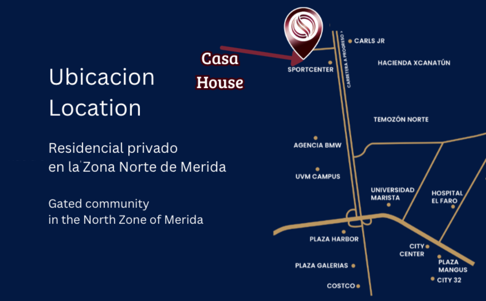 Residence with garden and private pool, clubhouse, Zona Norte for sale, Merida.
