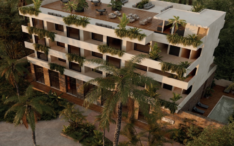 Condo with terrace and pool in pre-construction, fifth avenue, sale, Huatulco