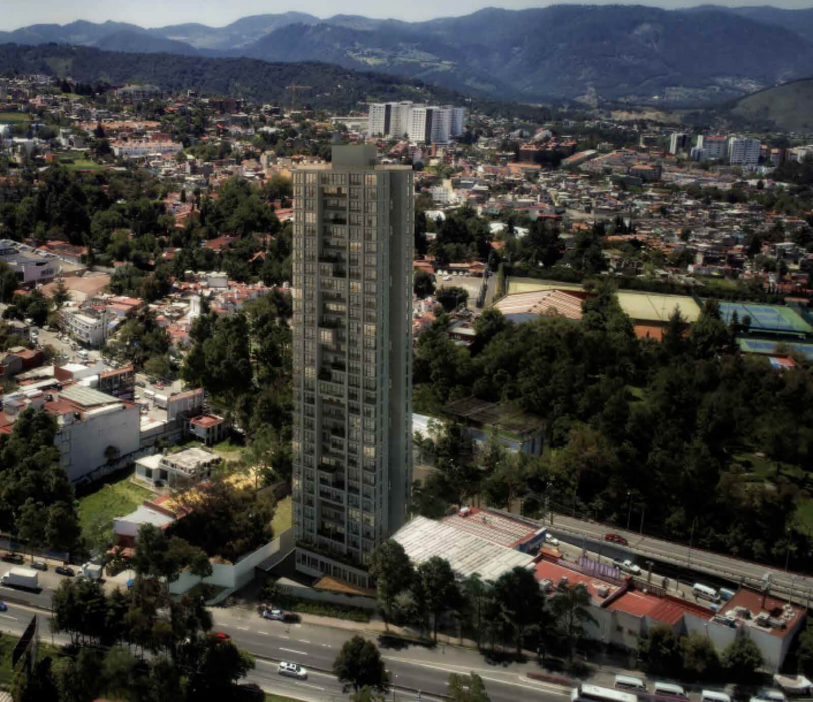 Departamento con 5m2 de balcon, alberca con carril de nado, gimnasio, area de juegos, areas verdes, en venta en Santa Fe, Ciudad de Mexico.