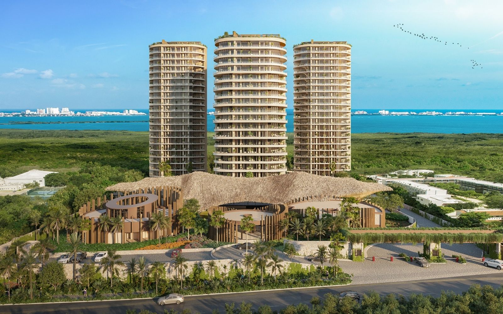 Condominium with private garden, infinity pool, jacuzzi, snack bar, service room, pre-construction, in Puerto Cancun