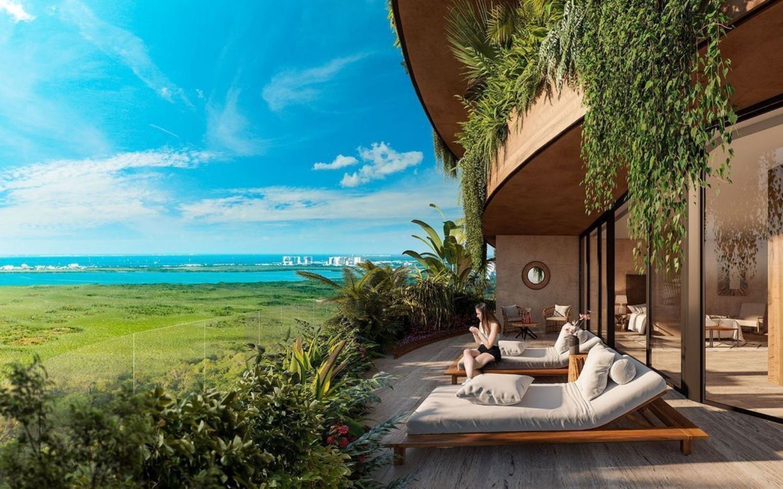 Beachfront condominium with private jacuzzi facing the ocean in Lahia Cancun