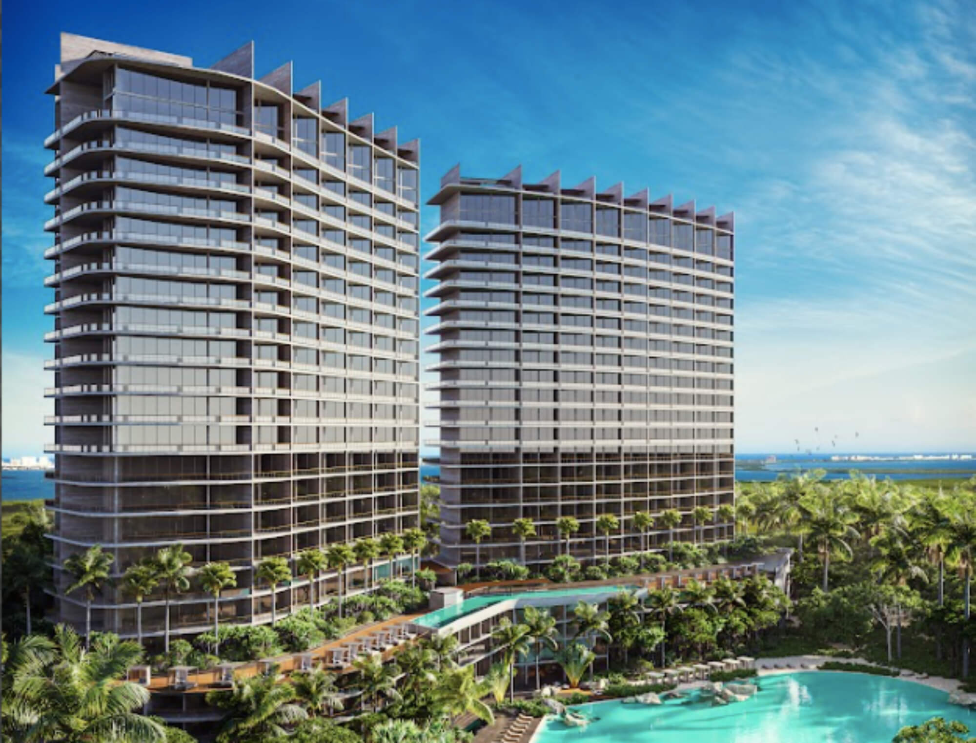 Penthouse con Sky-lounge, alberca infinity y  Cabanas de Playa,  pre-construcción, venta, Cancun.
