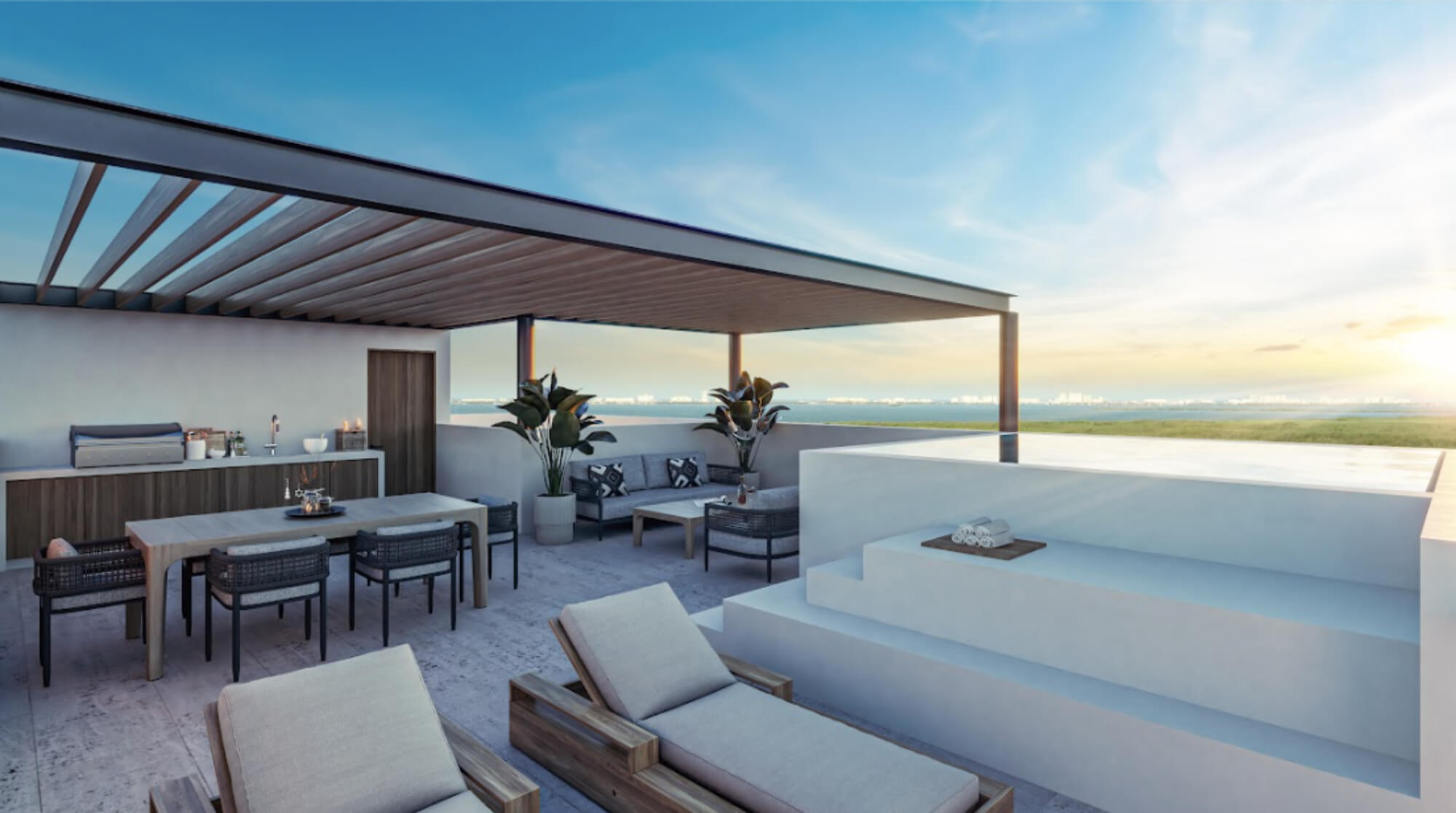 Penthouse with Sky-lounge, infinity pool and Beach Cabins, pre-construction