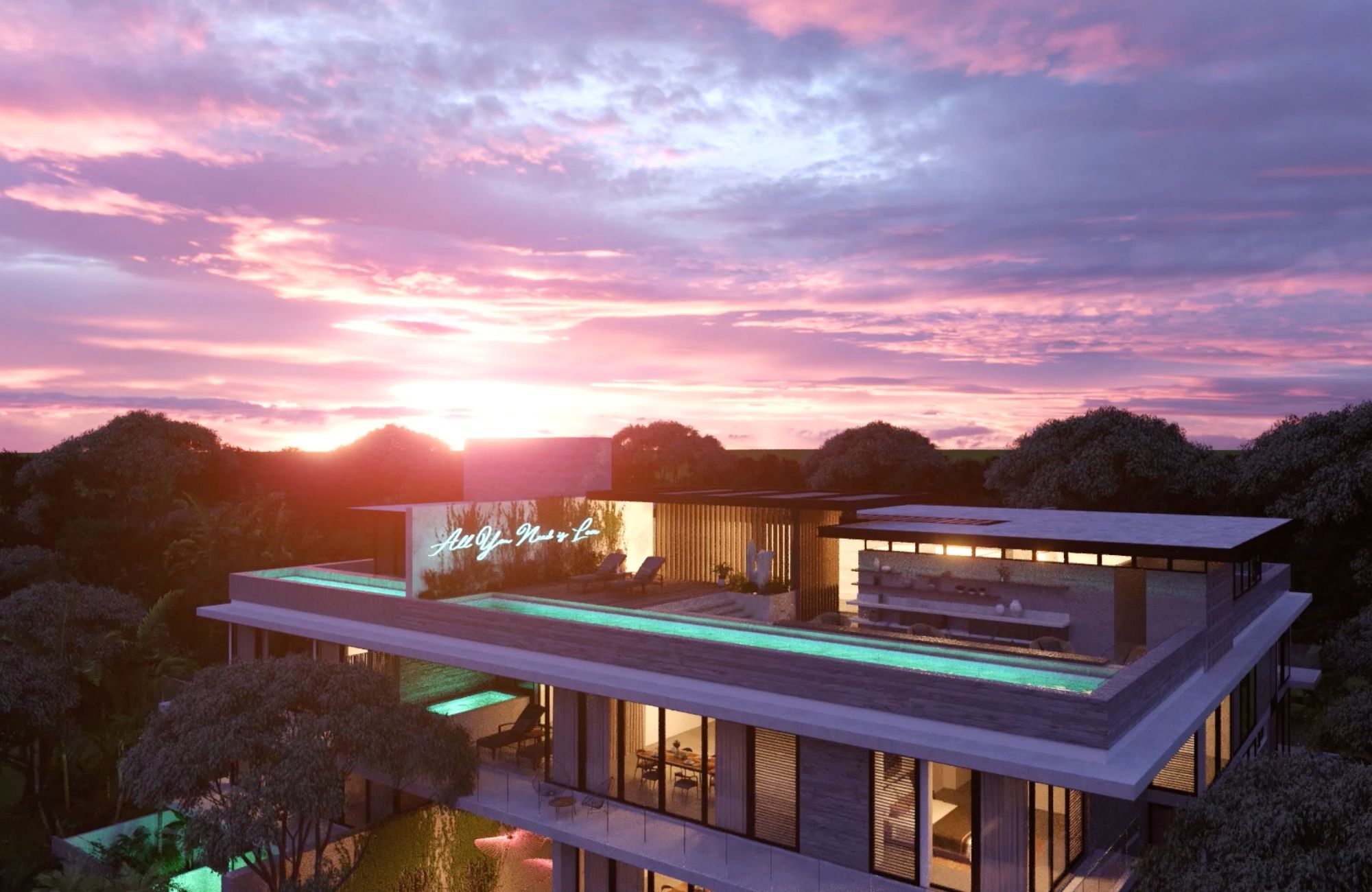 Penthouse con alberca privada, desarrollo con diseño avant garde inspirado en el arte a la venta en Tulum.