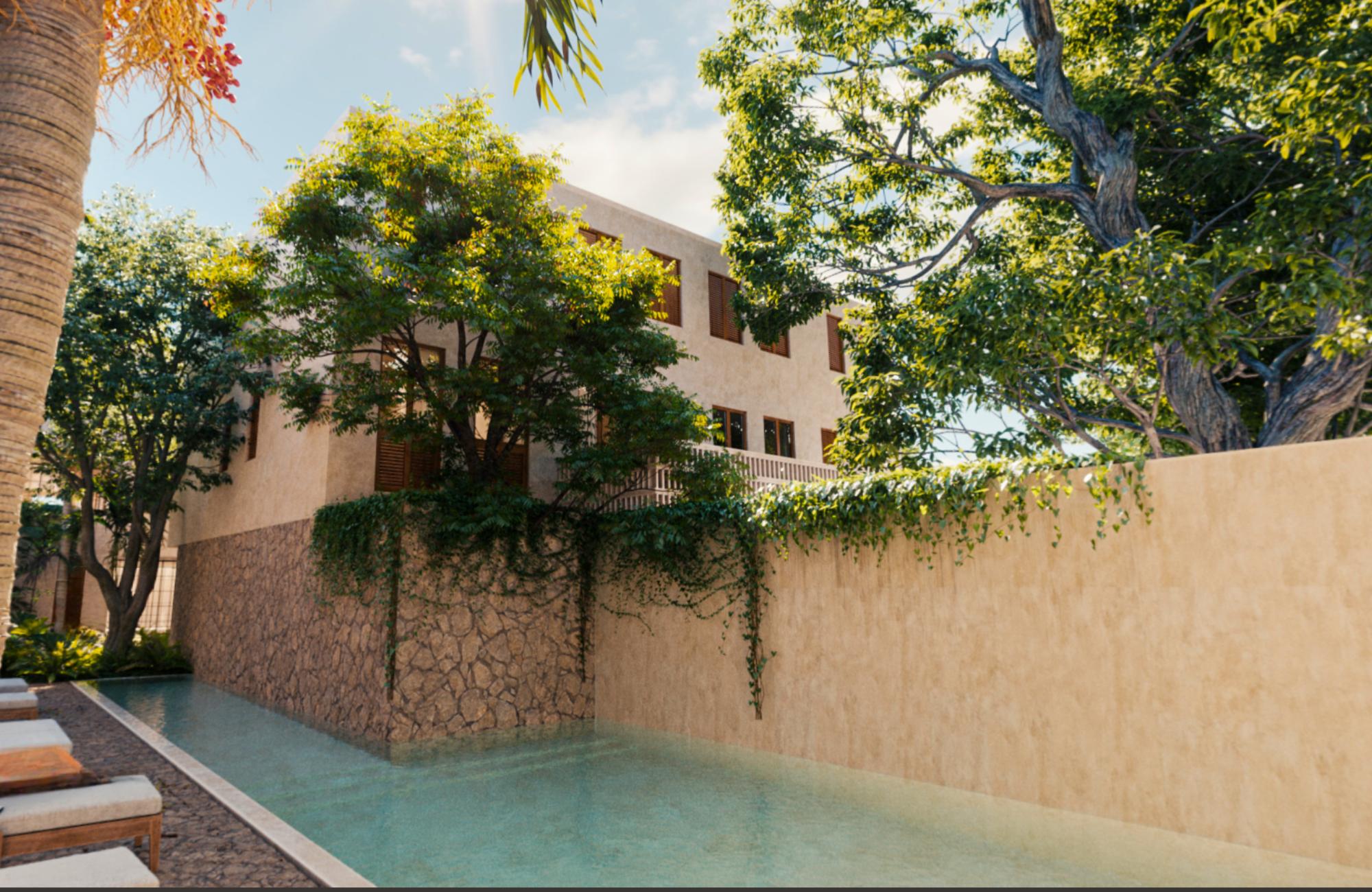 Apartment with private garden and terrace for sale in Merida Centro.