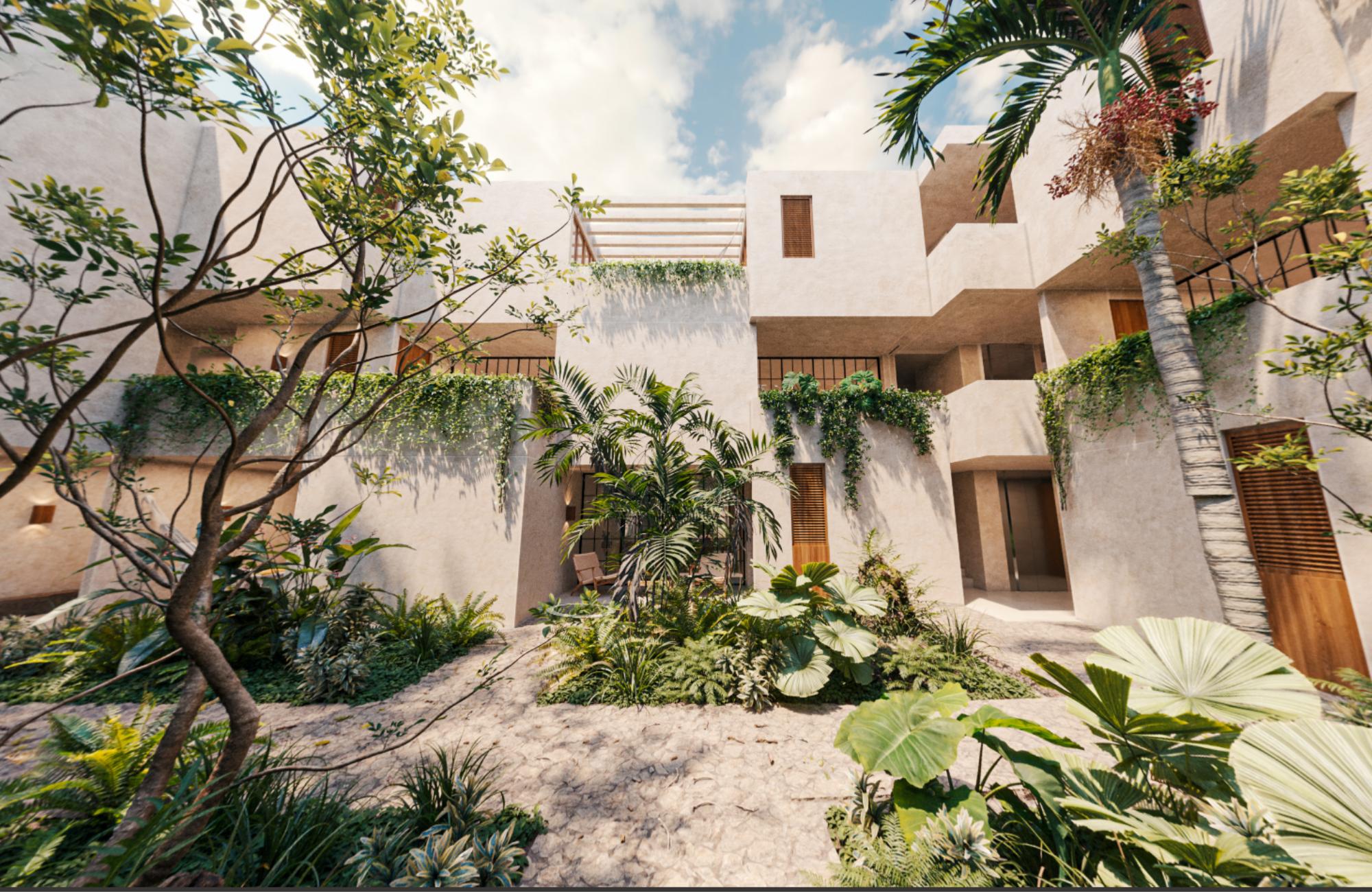 Apartment with private garden and terrace for sale in Merida Centro.