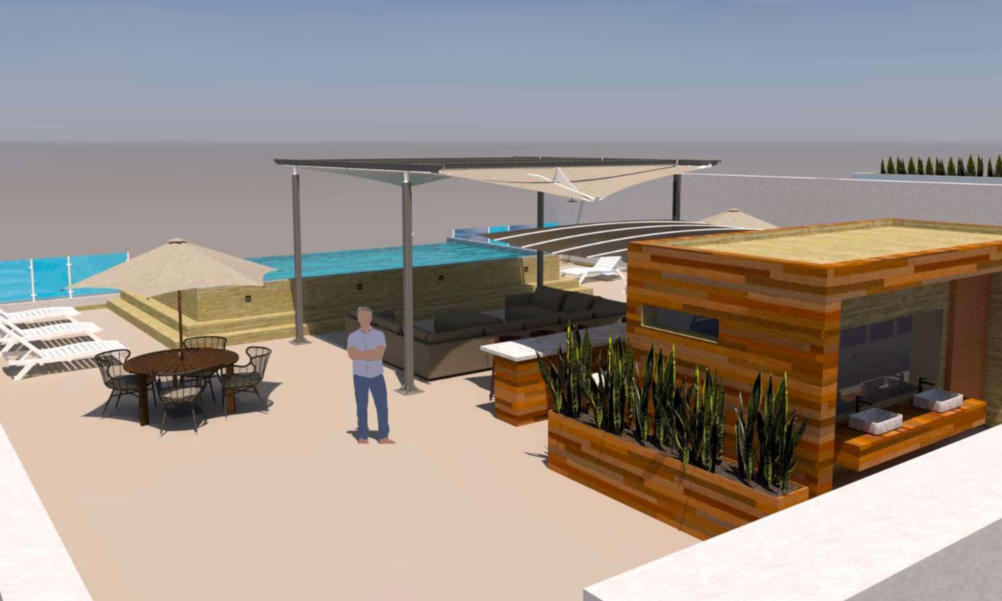 Departamento  de terraza grande con vista al mar, cuarto de servicio con baño completo, alberca, cerca de Playa Arrocito, en venta Huatulco