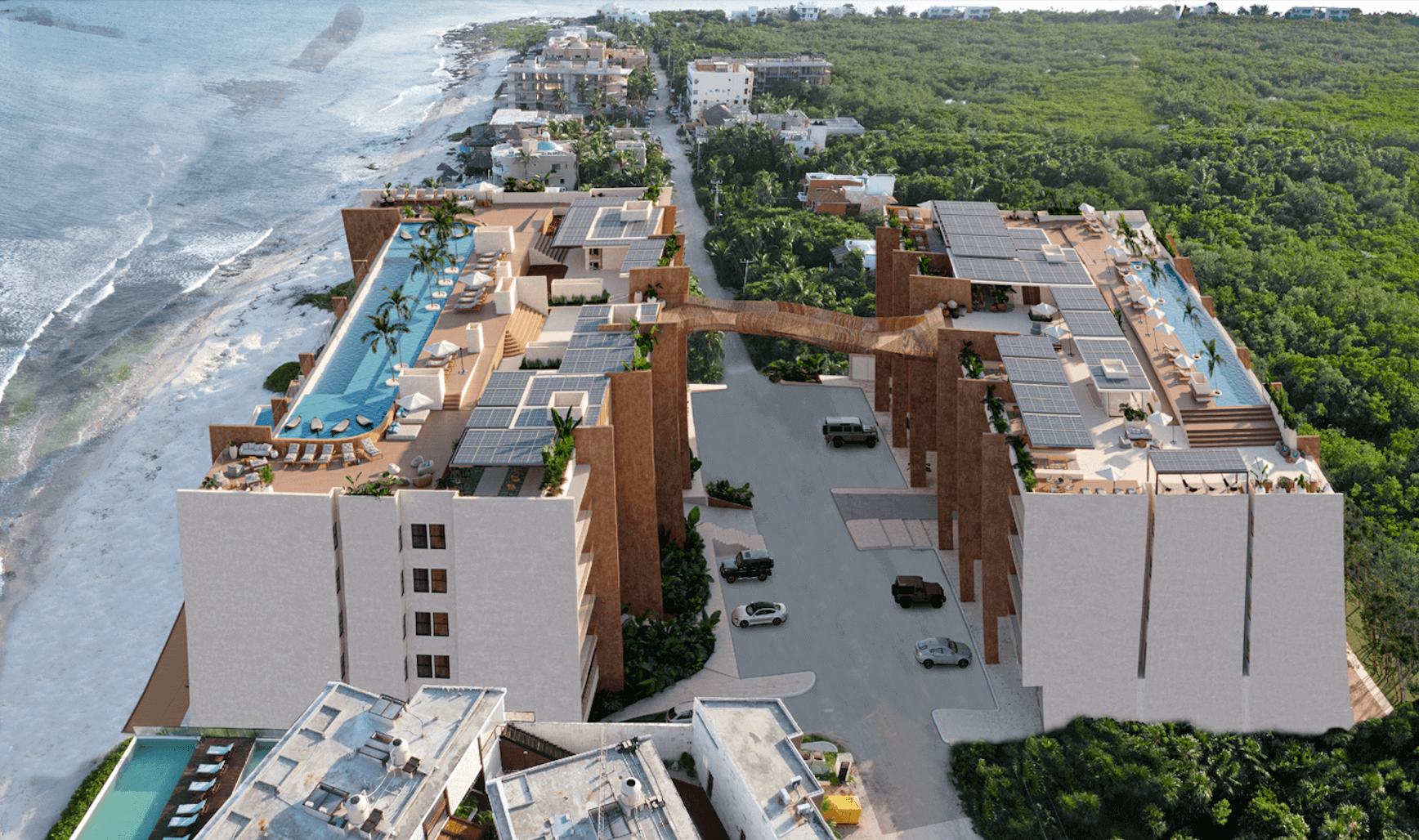 Condominium for sale with yoga area, beach club, restaurant, concierge, surrounded by green in Tulum