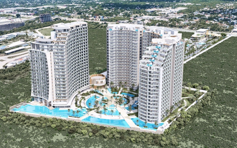 Condominium with TRX Zone, Gym, Pool, pre-construction, Colosio Boulevard for sale, Cancún.