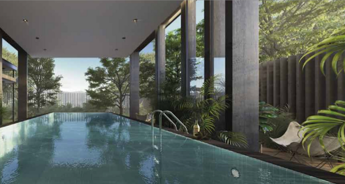 Condominium with paddle and tennis court, swimming pool, climbing wall, pre-construction, for sale, Querétaro.