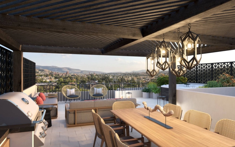 Penthouse with large private terrace, hotel amenities for sale in San Miguel de Allende