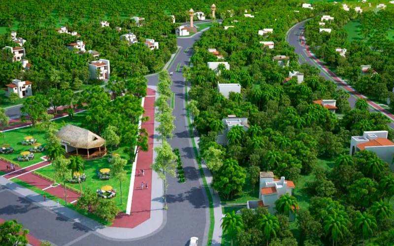 Lot with green areas, in gated community, for sale, Chemuyil, Tulum