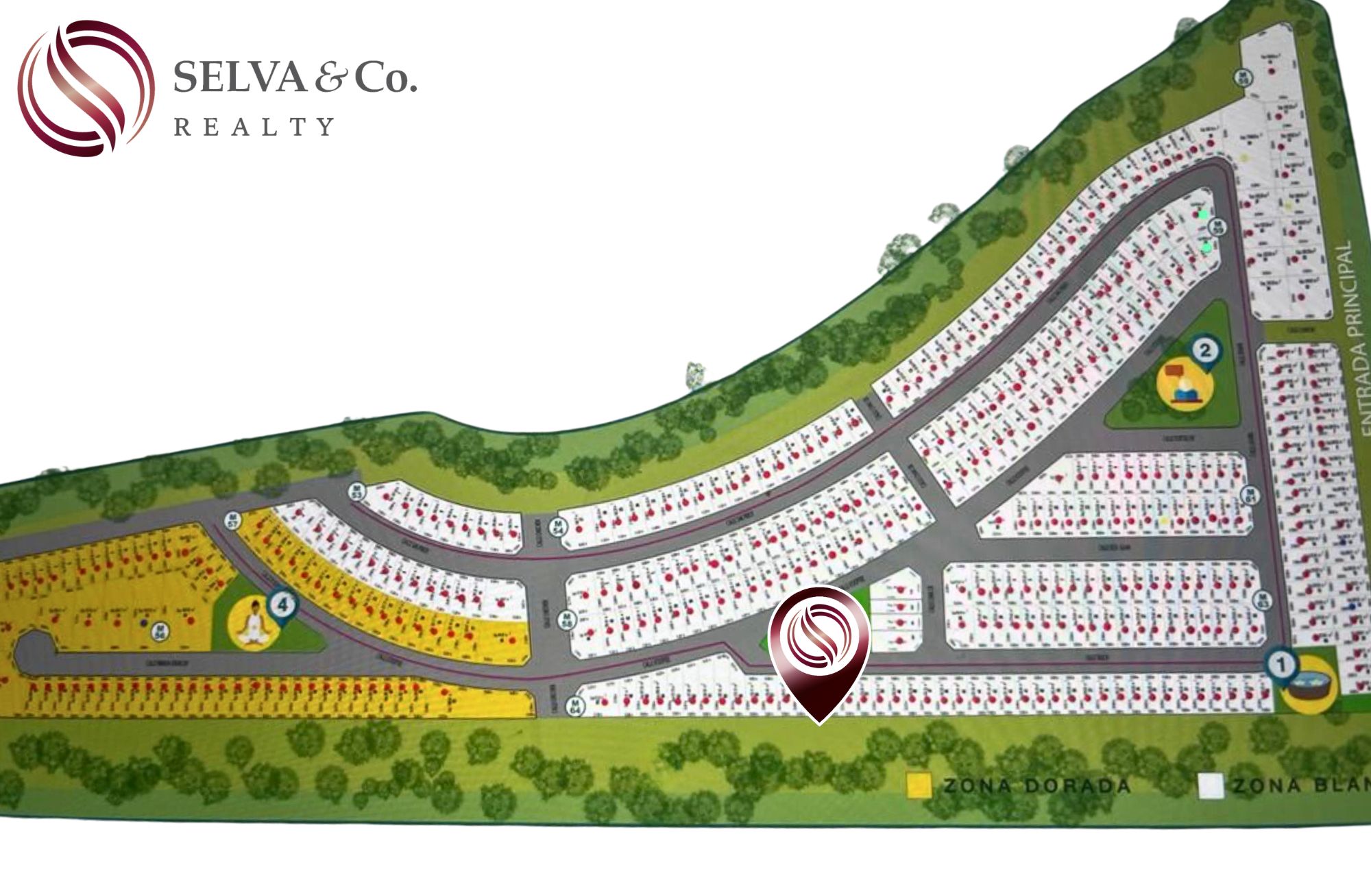 Residential lot in gated community with amenities, protected green areas, commercial area, near the beach and hotel zone.
