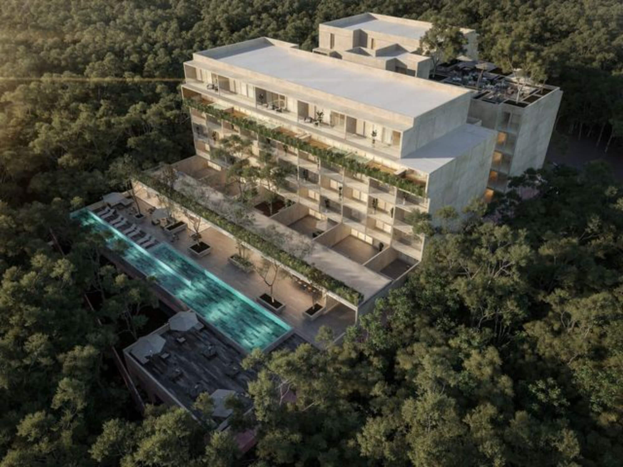 Spacious 211m2 condo, private elevator, concierge &amp; driver, clubhouse with exclusive amenities, pre-construction for sale in Merida.