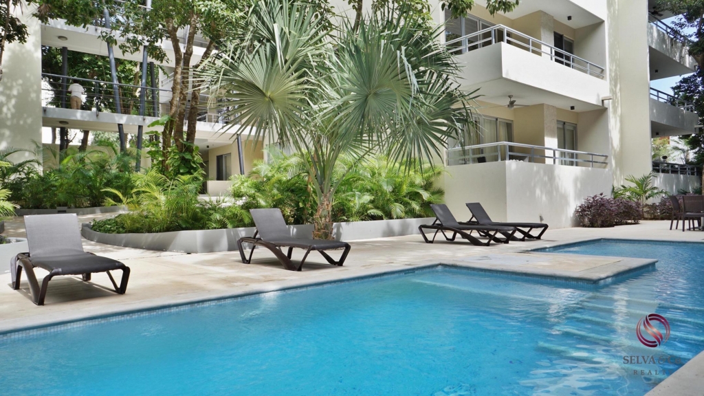 Apartment, with roof top pool, barbecue, gym, fire pit, pre-construction for sale in Aldea Zama, Tulum.