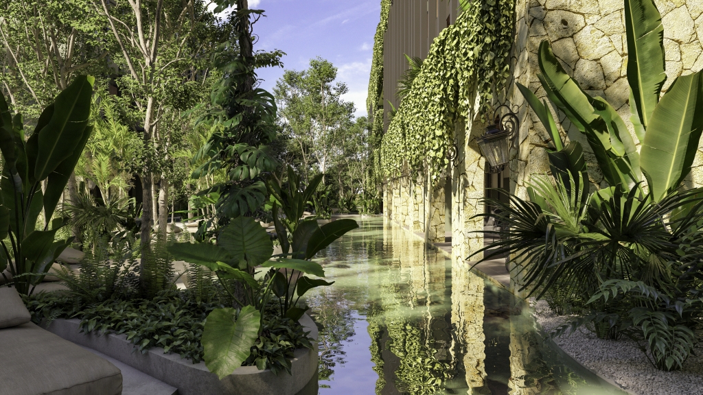 Condo in green building with luxury common areas, solar panels, jacuzzi, gym, concierge, 10 minutes from the beach, La Veleta, Tulum