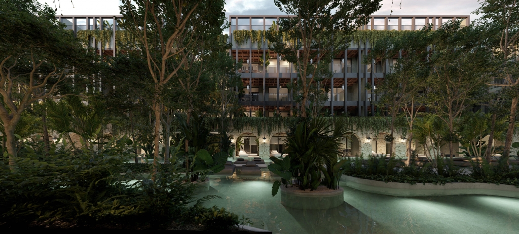 Condo with private garden and pool, full wall windows overlooking green areas, concierge, gym, 958m2 pool, children playground, and more