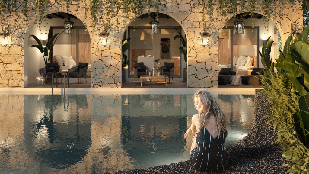 Condo with private garden and pool, full wall windows overlooking green areas, concierge, gym, 958m2 pool, children playground, and more