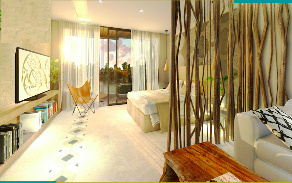 Condo for sale at Sirenis, Tulum with access to the ocean, ground floor, private garden, equipped and furnished.