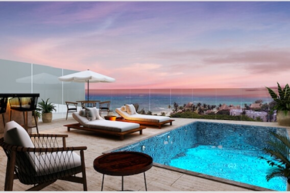 Luxury condominium one block from the beach , rooftop terrace with oceanview
