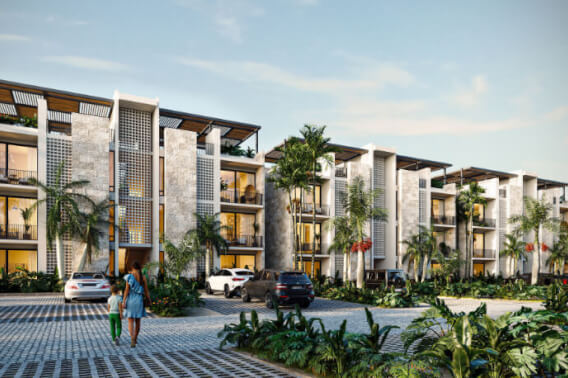 Condo with club house, 20,000 m2 of green areas, pool, playground, gym, dog park and more for sale Playa del Carmen
