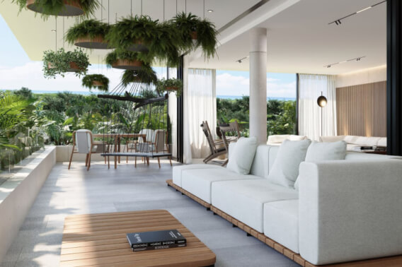 Condominio con cenote, alberca, a 400 metros de la playa, en campo de golf, pre-construccion-venta Playacar