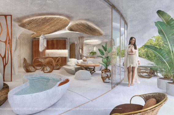 Condominio con diseño icónico, terraza de 48 m2, spa, restaurante, galería de arte, hotel de lujo, en venta Zona hotelera Tulum