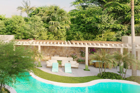 Condominio con roof top de 65 m2, 650 metros del mar, Pet friendly,  areas verdes, amenidades, pre-construccion, en venta Cozumel.