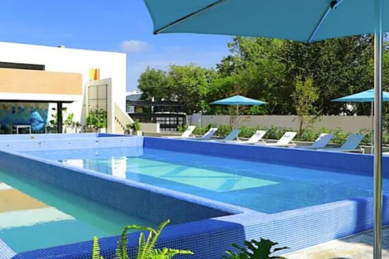 2 bedroom condo, plus study, with pool, playground for kids, swimming lane, gym, outdoor work area for sale in Zona Real, Guadalajara.