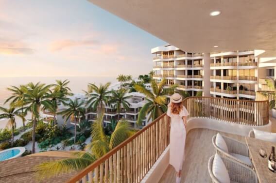 Departamento con alberca frente al mar, gimnasio, Bar y terraza, venta Yucatan.