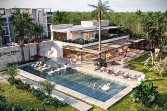 Apartment with clubhouse, 20,000 m2 of green areas, pool, playground, gym, dog park and more for sale Playa del Carmen